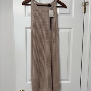 Tahari Women's Beige Sleeveless Midi Dress bathing suit cover up size Large.